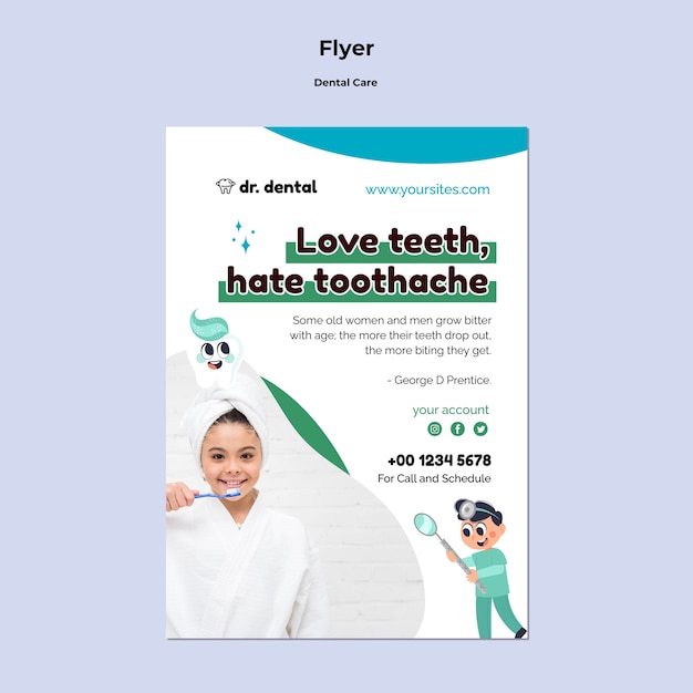 PSD gratuit modèle de flyer de soins dentaires