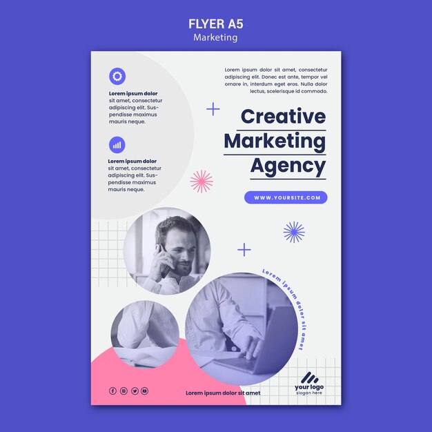 Modèle de flyer de stratégie marketing