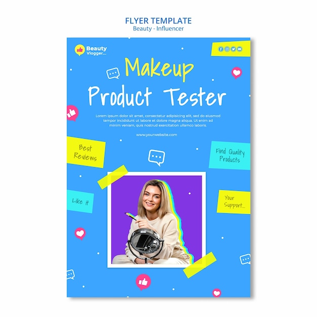 PSD gratuit modèle de flyer de testeur de maquillage