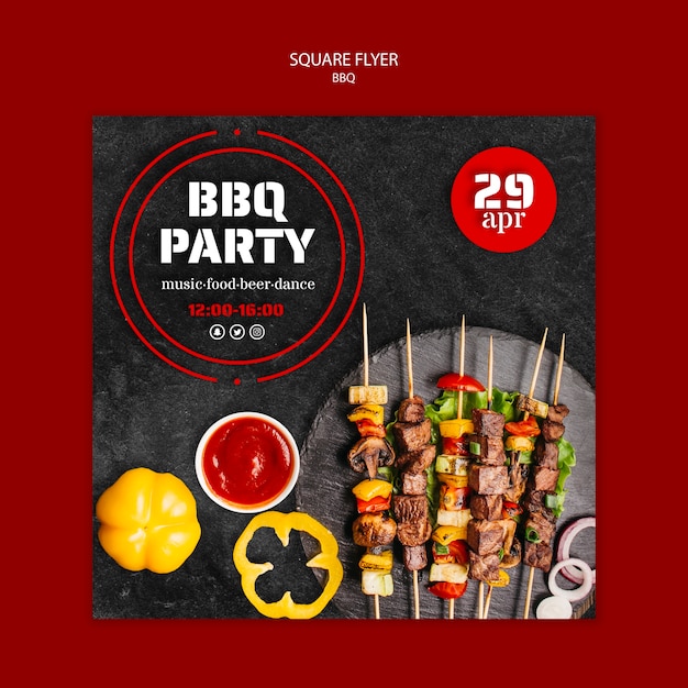 PSD gratuit modèle de flyer avec thème bbq