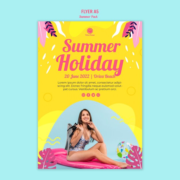 Modèle de flyer de vacances d'été