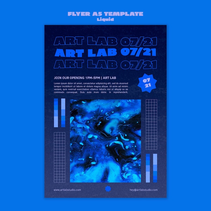 PSD gratuit modèle de flyer de vague d'art