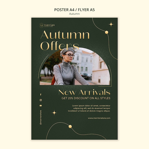 Modèle de flyer de vente d'automne dynamique