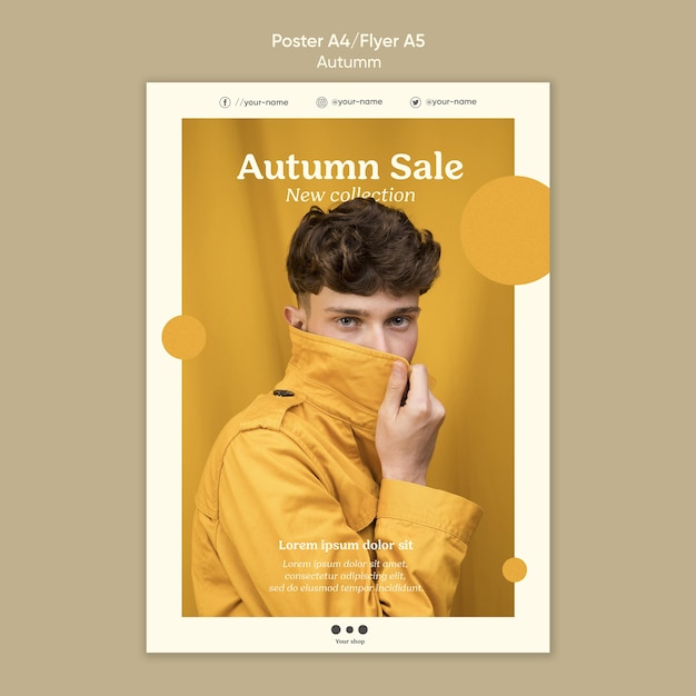 PSD gratuit modèle de flyer de vente d'automne