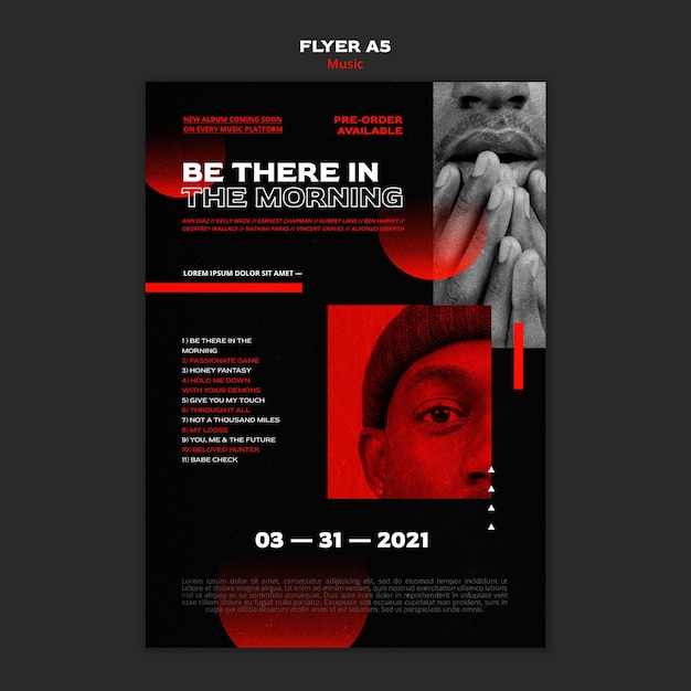 Modèle de Flyer de vente de billets de musique
