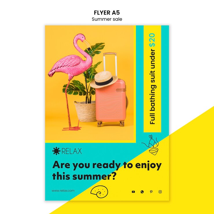 PSD gratuit modèle de flyer de vente d'été
