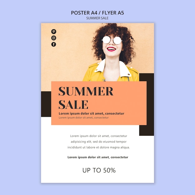 PSD gratuit modèle de flyer de vente d'été