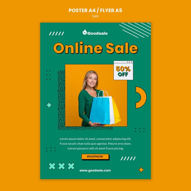Modèle de flyer de vente en ligne