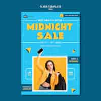 PSD gratuit modèle de flyer de vente de minuit