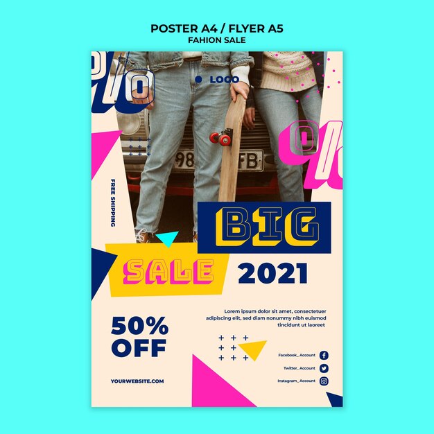 Modèle de flyer de vente de mode