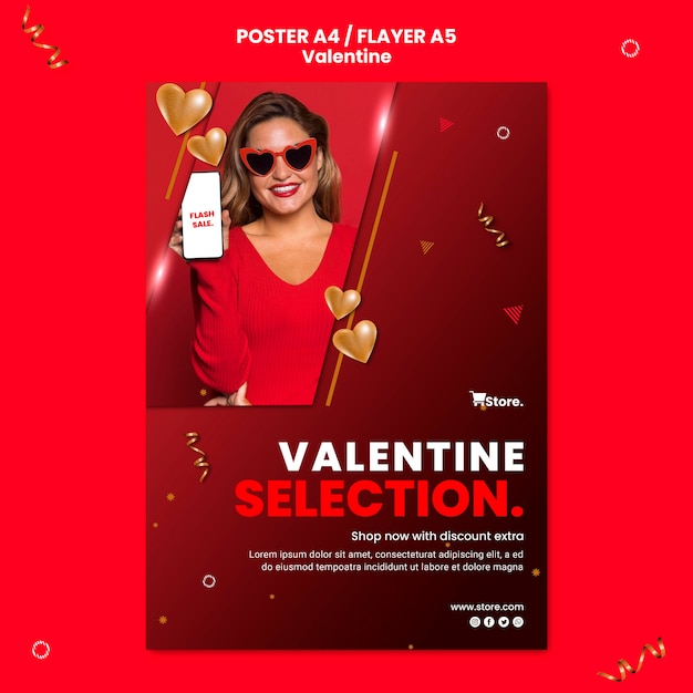 Modèle De Flyer De Vente Saint Valentin