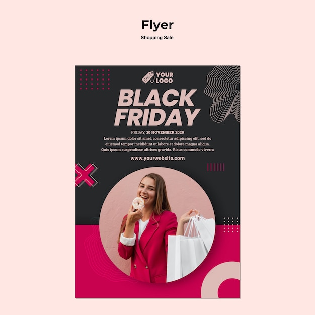 Modèle de flyer de vente shopping