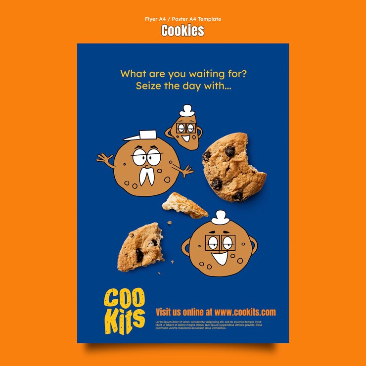 PSD gratuit modèle de flyer vertical avec des cookies