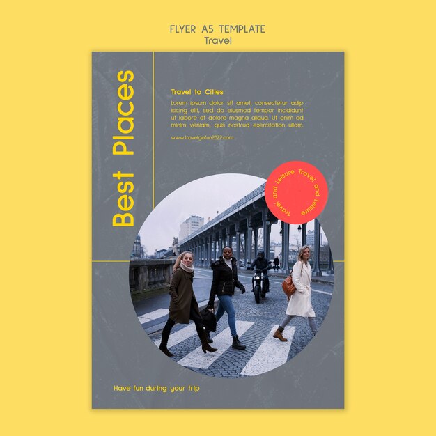 Modèle de flyer vertical de destination de voyage