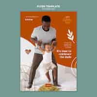 PSD gratuit modèle de flyer vertical fête des pères avec homme et enfant