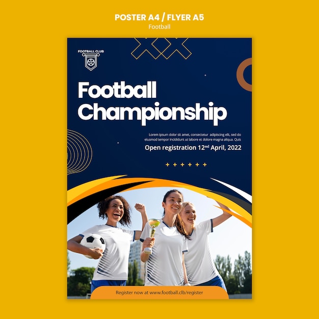 PSD gratuit modèle de flyer vertical de jeu de football