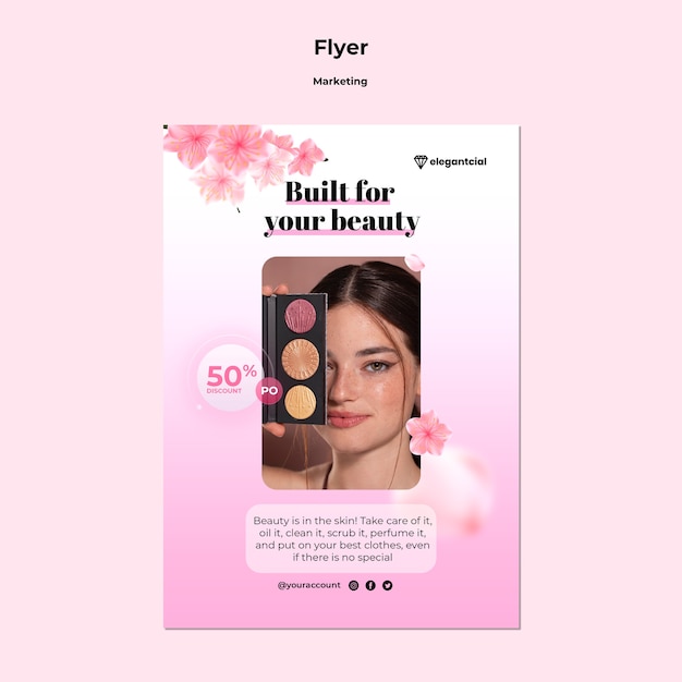 Modèle de flyer vertical de marketing d'entreprise