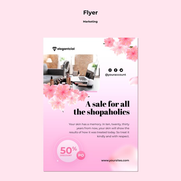 Modèle de flyer vertical de marketing d'entreprise