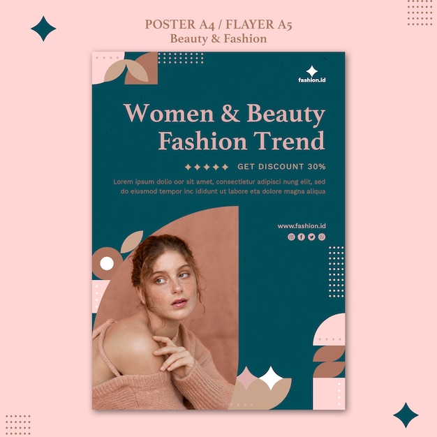 Modèle De Flyer Vertical Pour La Beauté Et La Mode Des Femmes