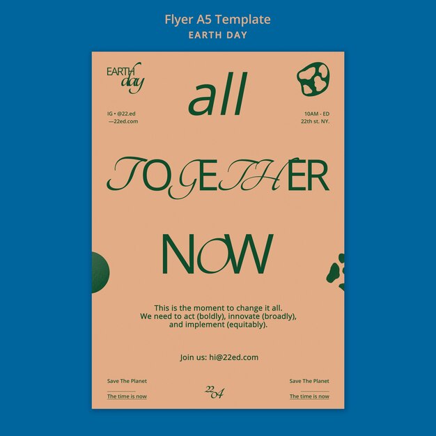 Modèle de flyer vertical pour la célébration du jour de la terre