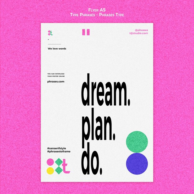 Modèle de flyer vertical pour les phrases de type