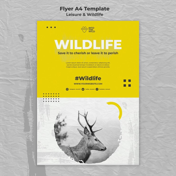 PSD gratuit modèle de flyer vertical pour la protection de la faune et de l'environnement