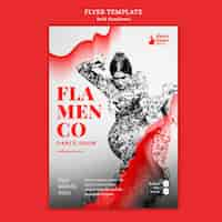 PSD gratuit modèle de flyer vertical pour spectacle de flamenco avec danseuse