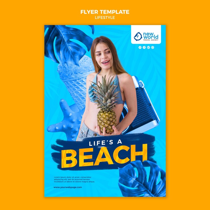 PSD gratuit modèle de flyer vertical pour les vacances d'été à la plage