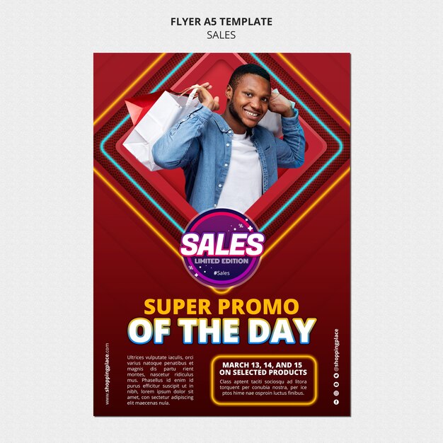 Modèle de flyer vertical pour les ventes