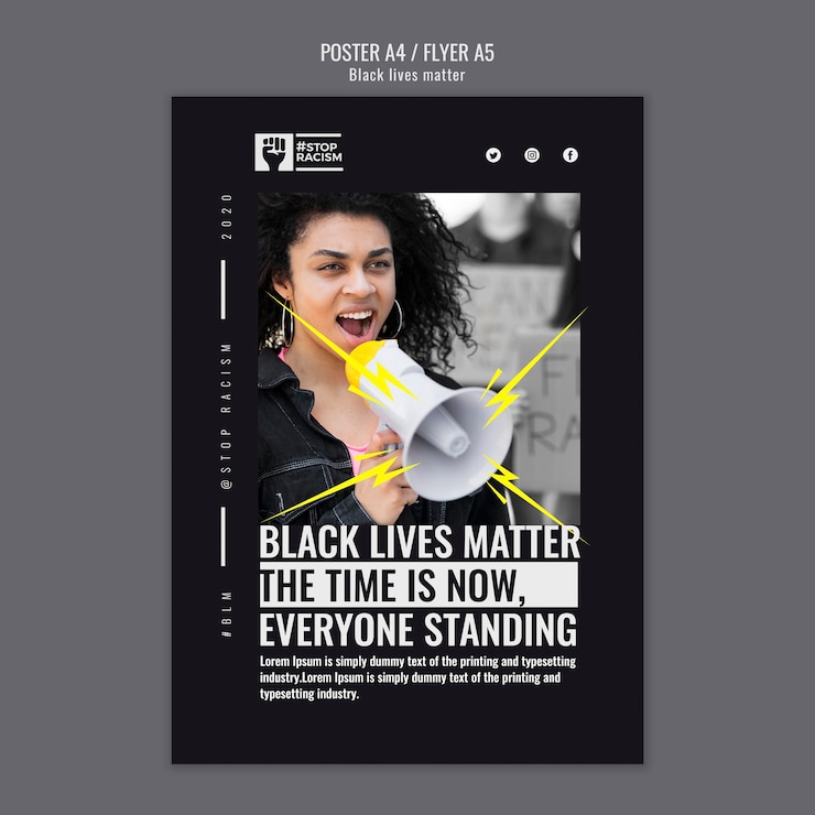 PSD gratuit modèle de flyer de vie noire