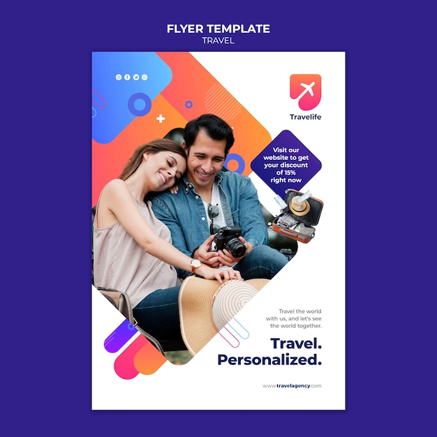 Modèle de flyer de voyage personnalisé