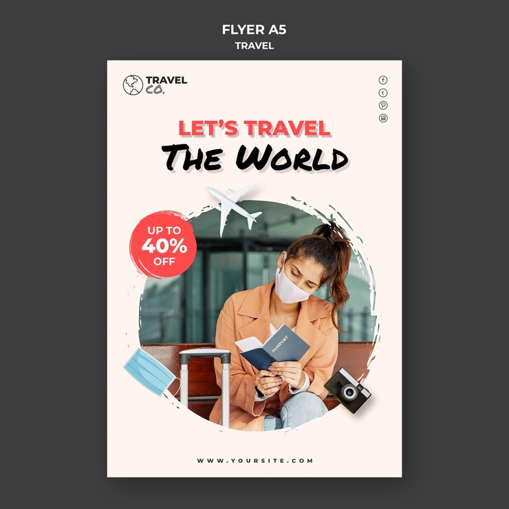PSD gratuit modèle de flyer de voyage