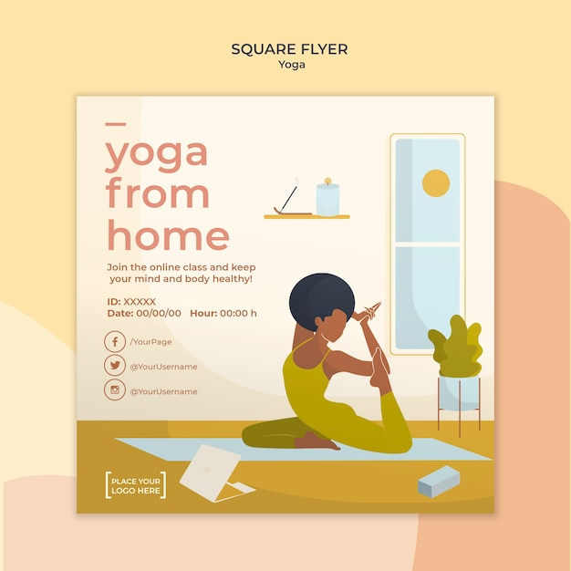 PSD gratuit modèle de flyer de yoga