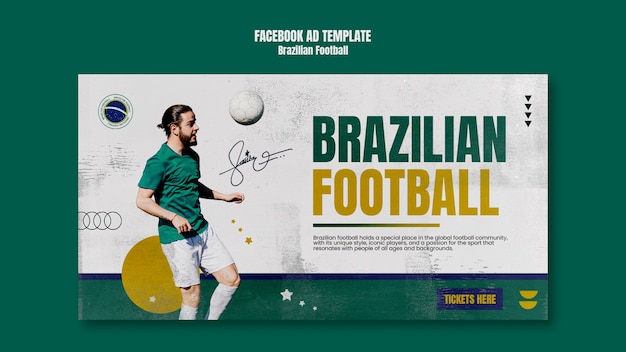 PSD gratuit modèle de football brésilien design plat