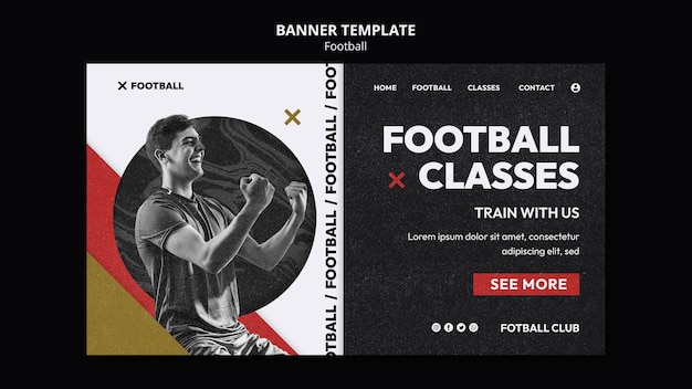 PSD gratuit modèle de football design plat