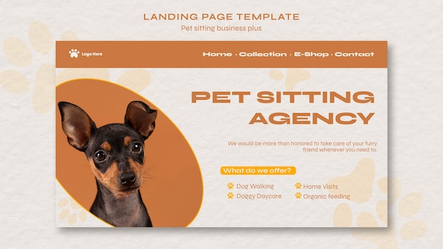 PSD gratuit modèle de garde d'animaux design plat