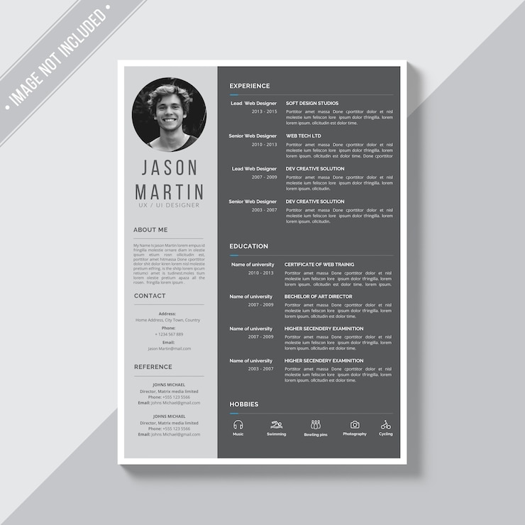 PSD gratuit modèle gris cv