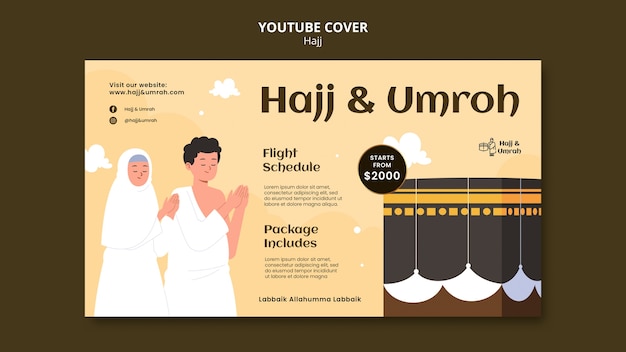 PSD gratuit modèle de hajj design plat