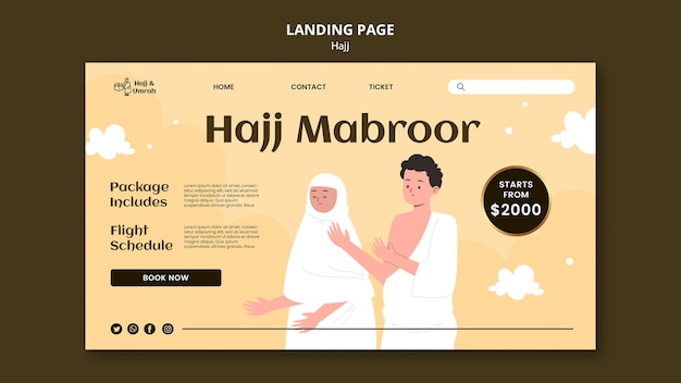 PSD gratuit modèle de hajj design plat