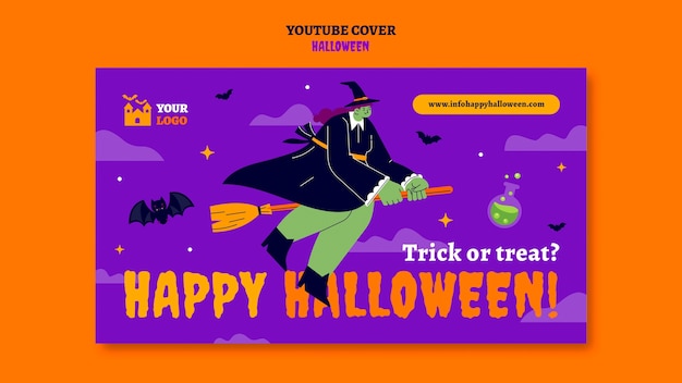 PSD gratuit modèle d'halloween design plat