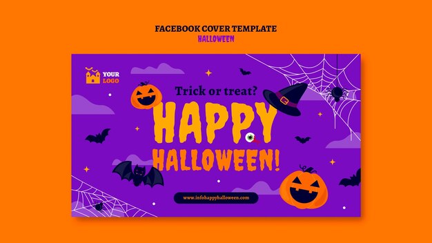Modèle d'halloween design plat