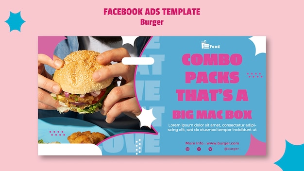 PSD gratuit modèle de hamburger design plat