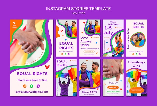 PSD gratuit modèle d'histoires gay pride instagram