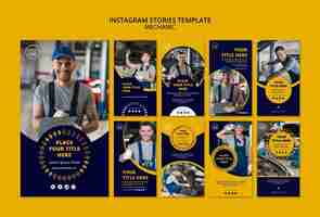 PSD gratuit modèle d'histoires instagram d'affaires mécanicien