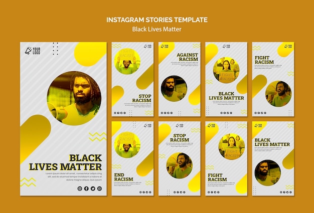 PSD gratuit modèle d'histoires instagram de black lives matters