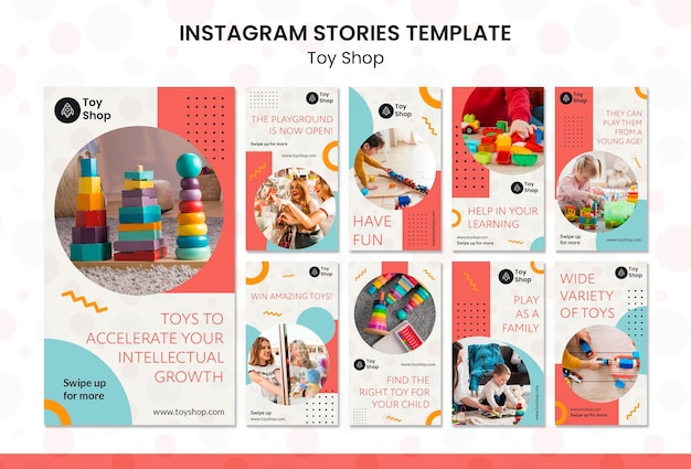 PSD gratuit modèle d'histoires instagram de concept de magasin de jouets