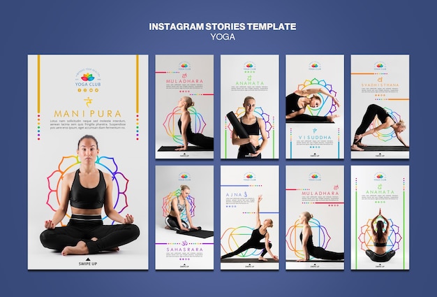 Modèle D'histoires Instagram De Concept De Yoga