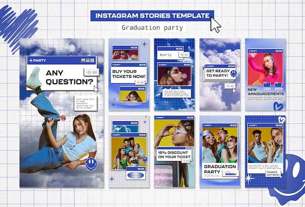 PSD gratuit modèle d'histoires instagram de divertissement de fête