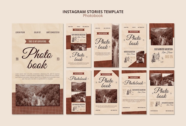 Modèle D'histoires Instagram De Livre Photo Vintage