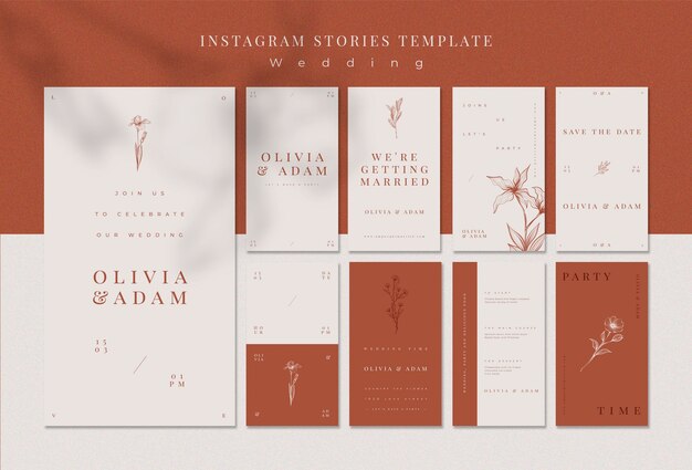 Modèle d'histoires instagram mariage élégant